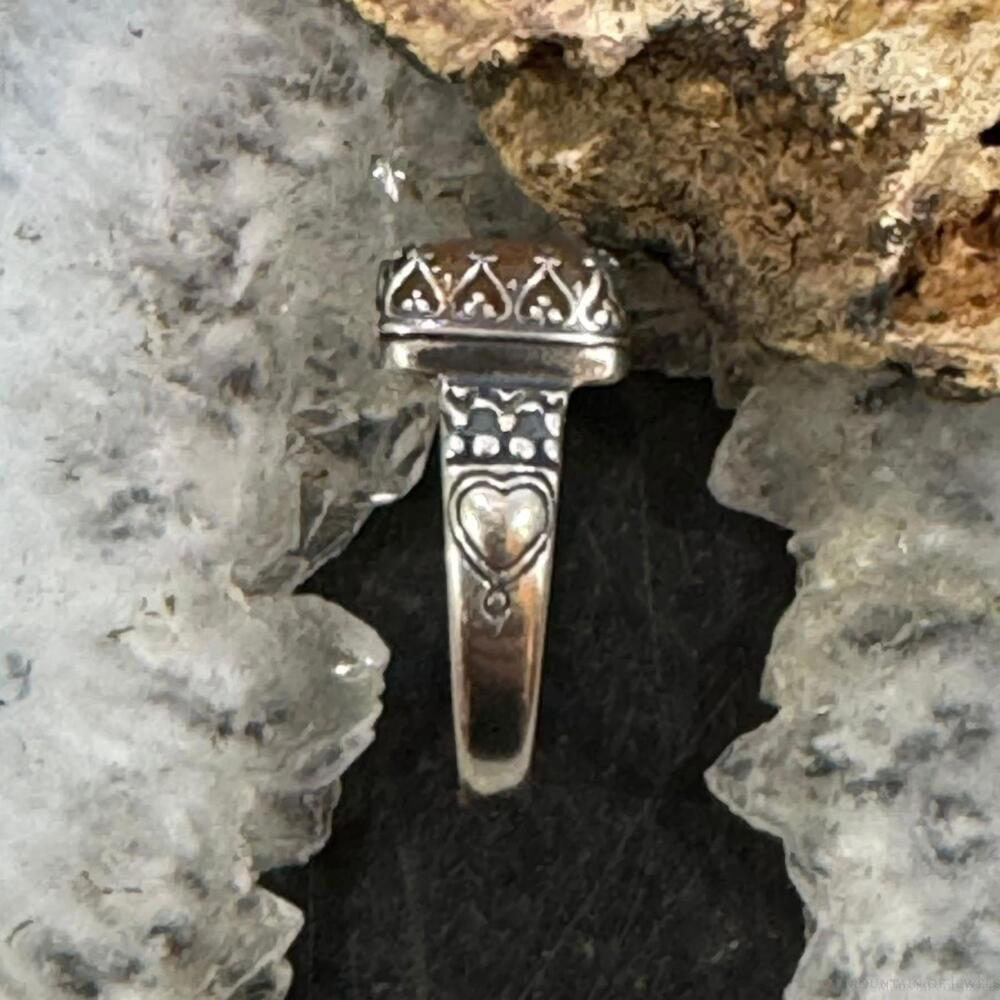 Carolyn Pollack Sterling Silver Square Jasper Decorated Ring Sz 6 & 8 For Women - Picture 6 of 10